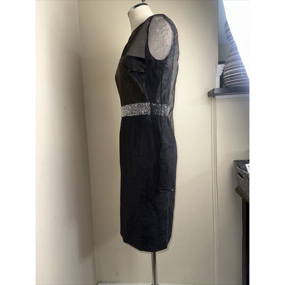 NWT WES GORDON Black Silk Lace Asymmetrical Hem CAMISOLE SLIP Dress Sz 8 $1094 - Picture 8 of 14